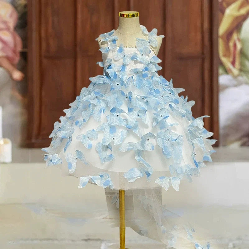 Vestido de Festa Infantil Borboletinhas 3D