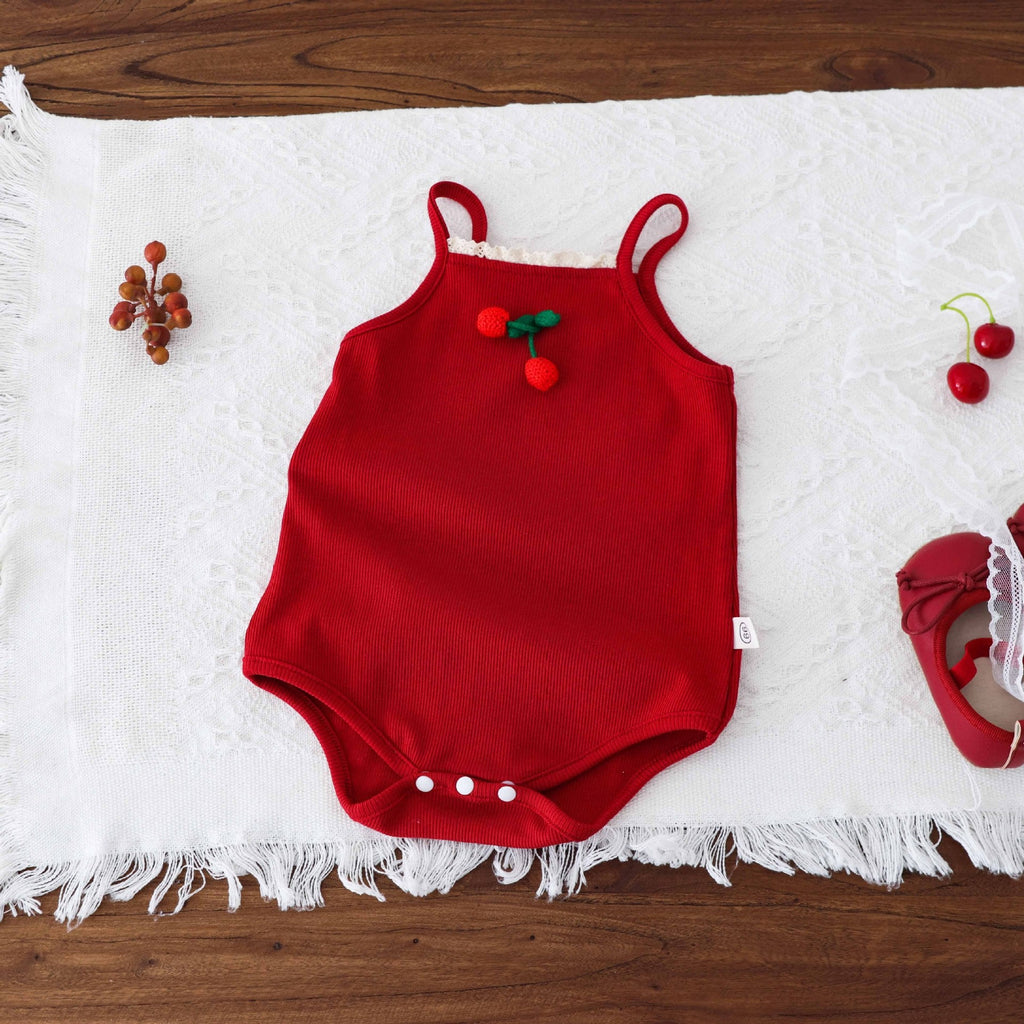 Body Infantil Vermelho Cerejinha
