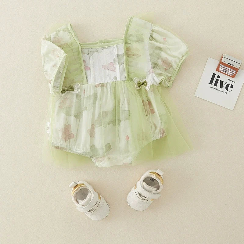 Body Infantil Verde Borboletinhas