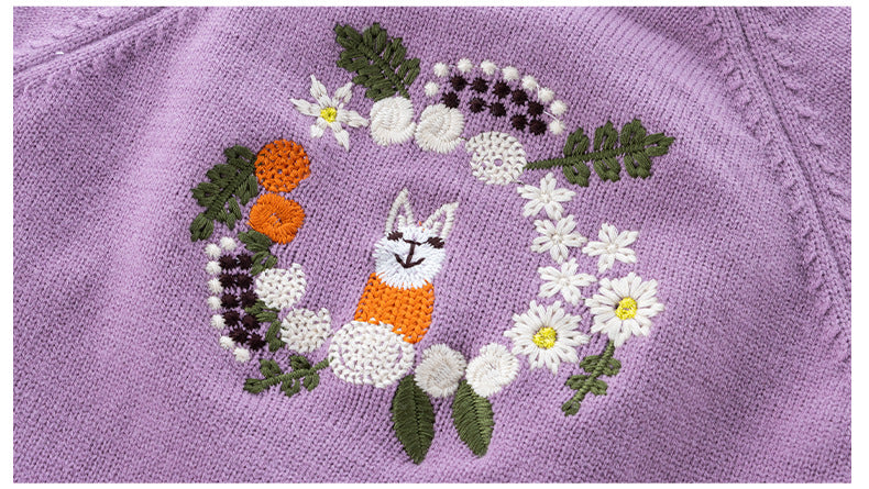 Conjunto Infantil Feminino Bordado Flores