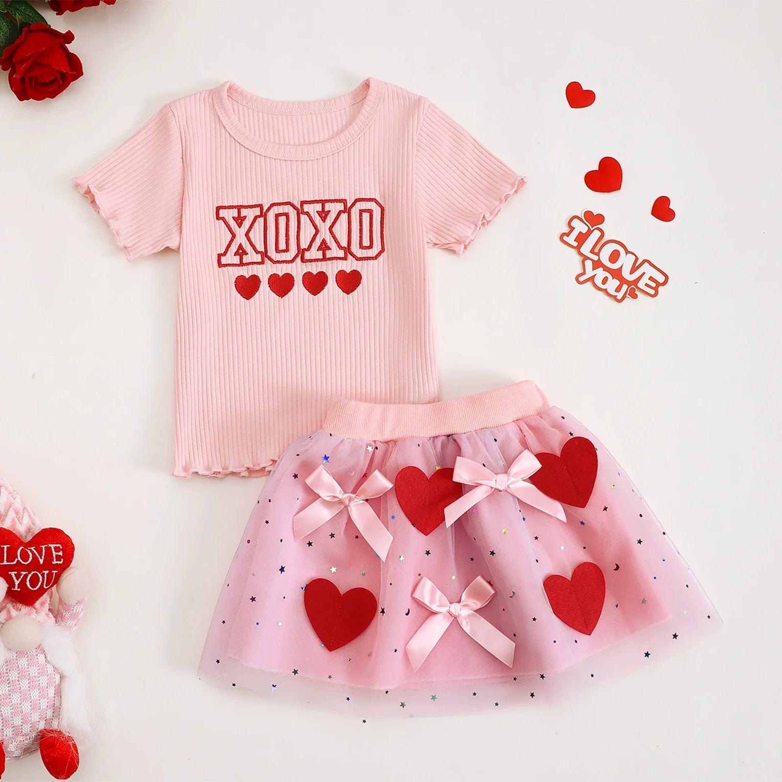 Conjunto Infantil Feminino Love Tule