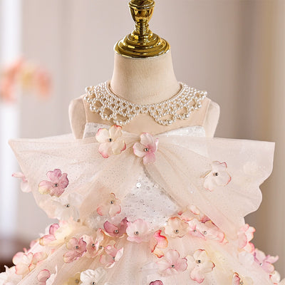 Vestido Infantil de Festa Florzinhas e Laço