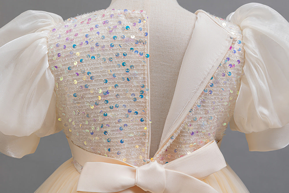 Vestido Infantil Brilhante Bufante
