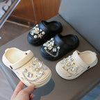 Crocks Infantil com Flor e Pérolas