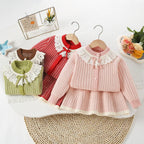 Conjunto Infantil Feminino Tricô Golinha de Renda