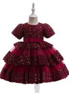 Vestido De Festa Infantil Brilhante Camadas