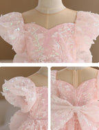 Vestido de Festa Infantil Borboletinhas Brilhante