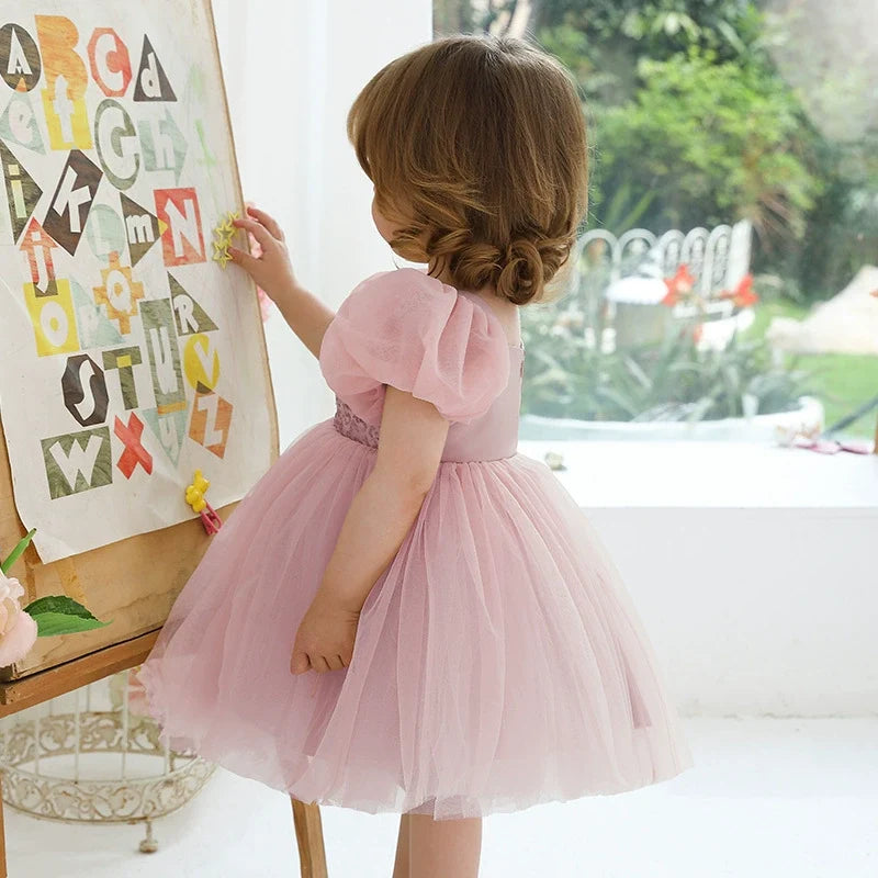 Vestido Infantil De Festa Lantejoulas e Tule