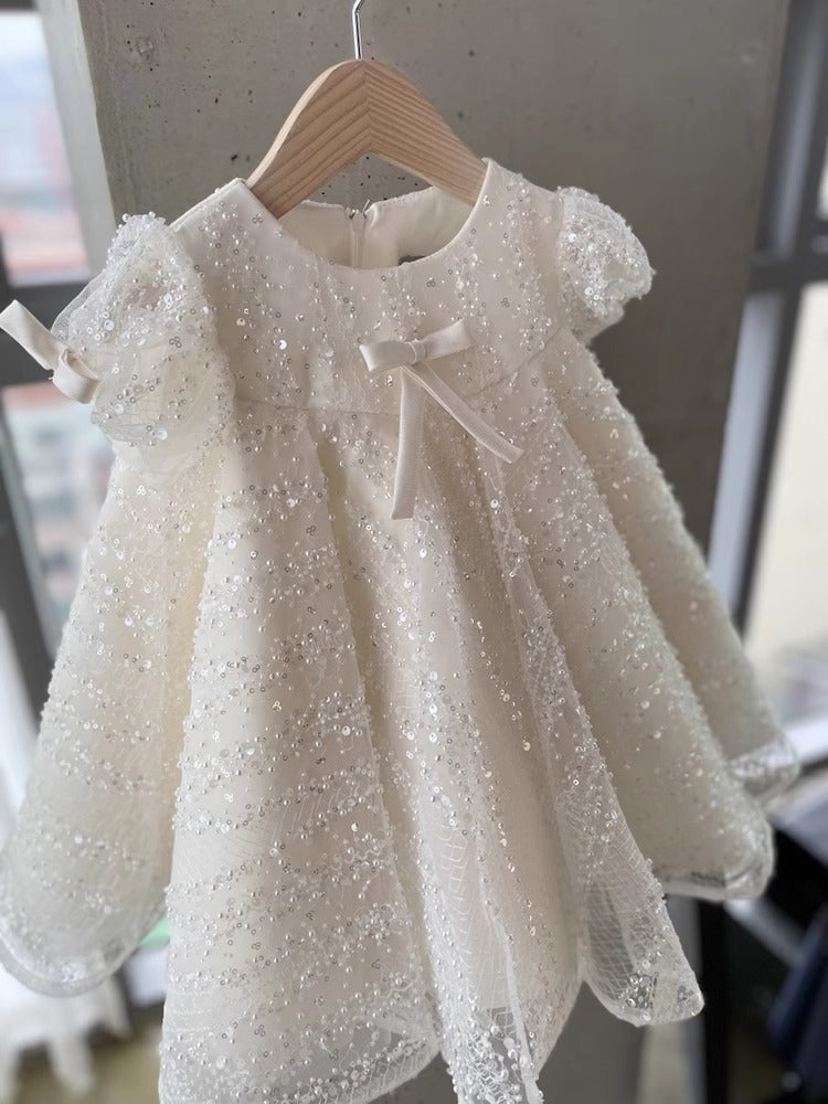 Vestido Infantil Brilhante Lacinho