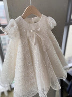Vestido Infantil Brilhante Lacinho