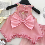 Conjunto Infantil Feminino Jeans Florzinhas