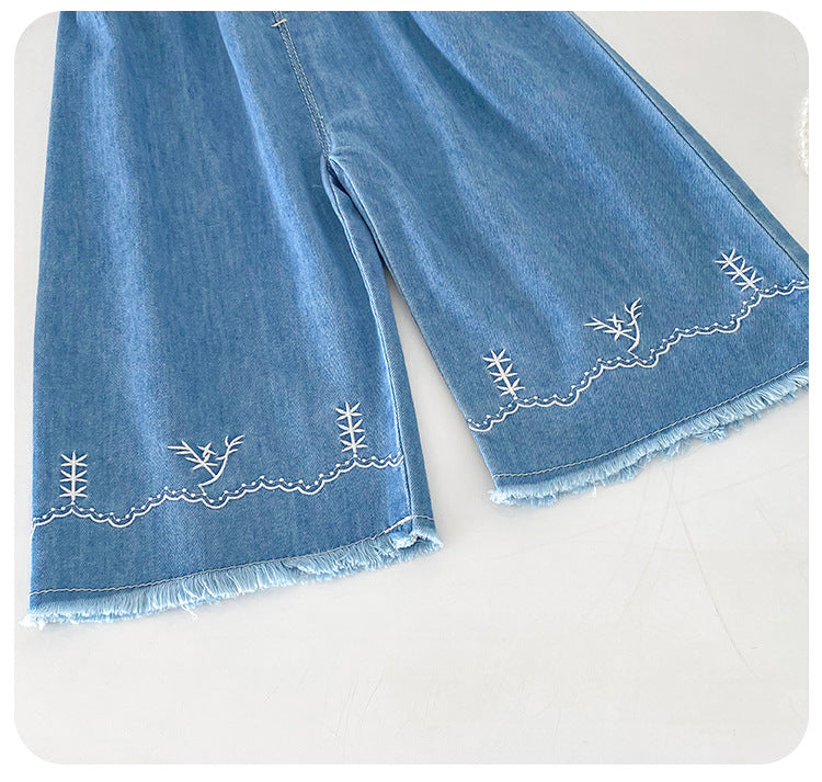 Conjunto Infantil Jeans Bordadinhos
