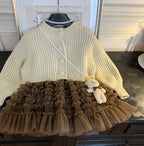 Conjunto Infantil Casaco + Vestido Tule