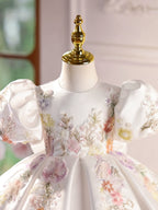 Vestido Infantil de Festa Flores Bufante