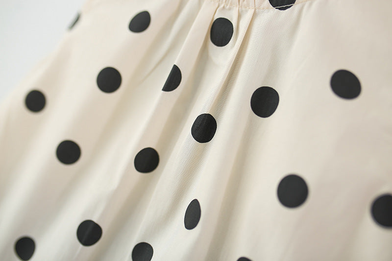 Vestido Infantil Preto Poá com Chapéu