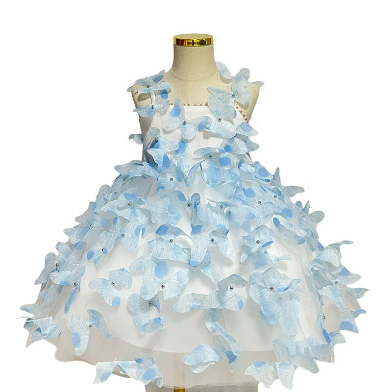Vestido de Festa Infantil Borboletinhas 3D