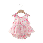 Body Infantil Feminino Rosa Flores
