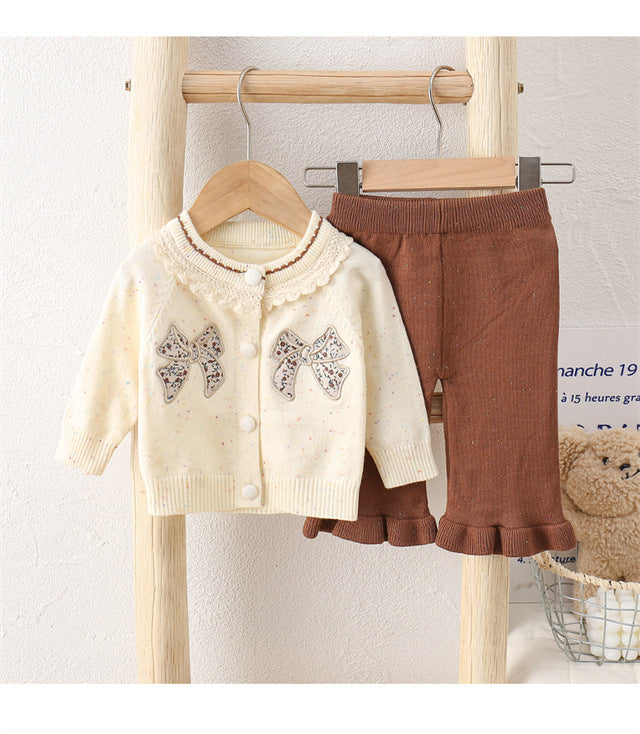Conjunto Infantil Inverno de Tricô Lacinhos