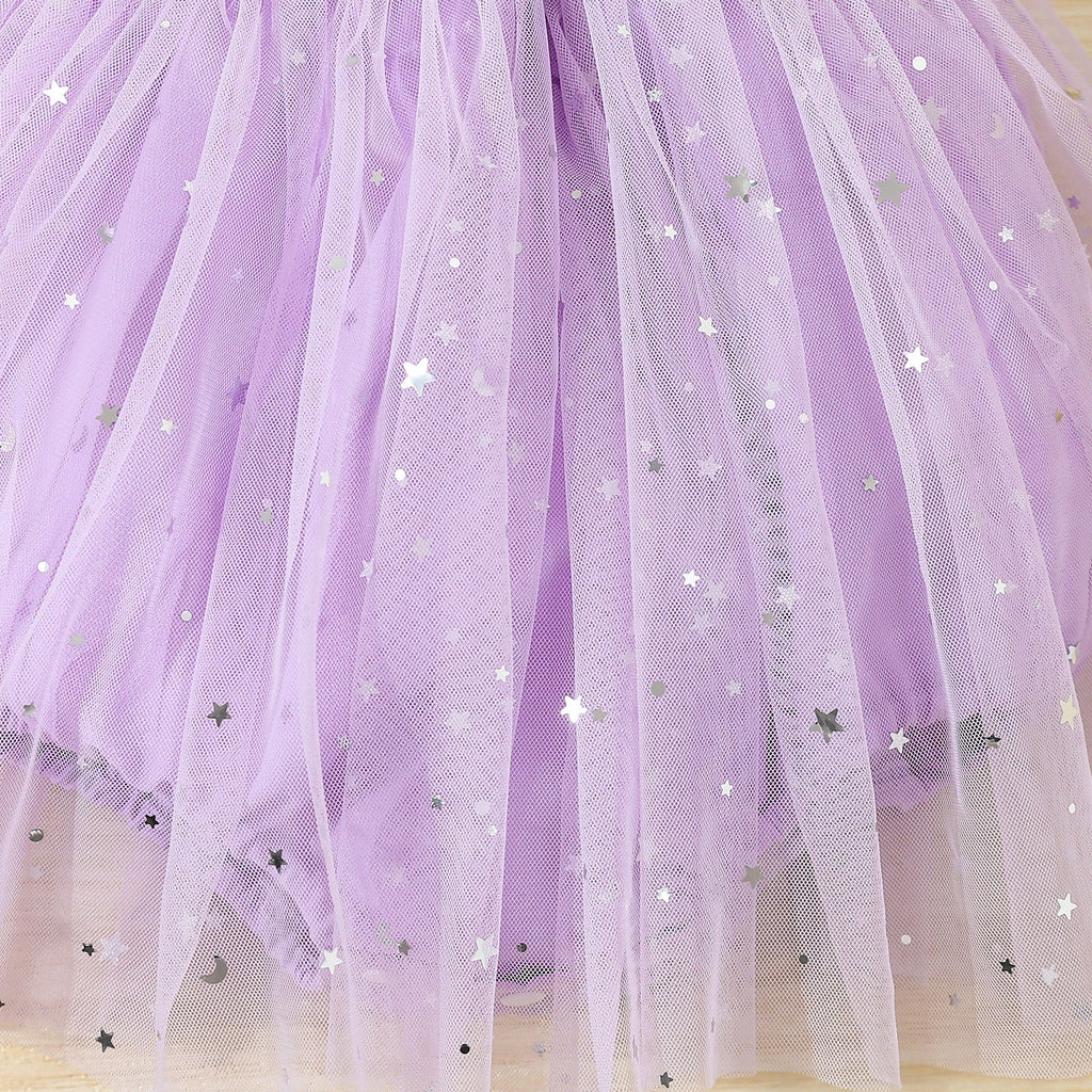 Vestido Infantil Tule  Estrelinhas