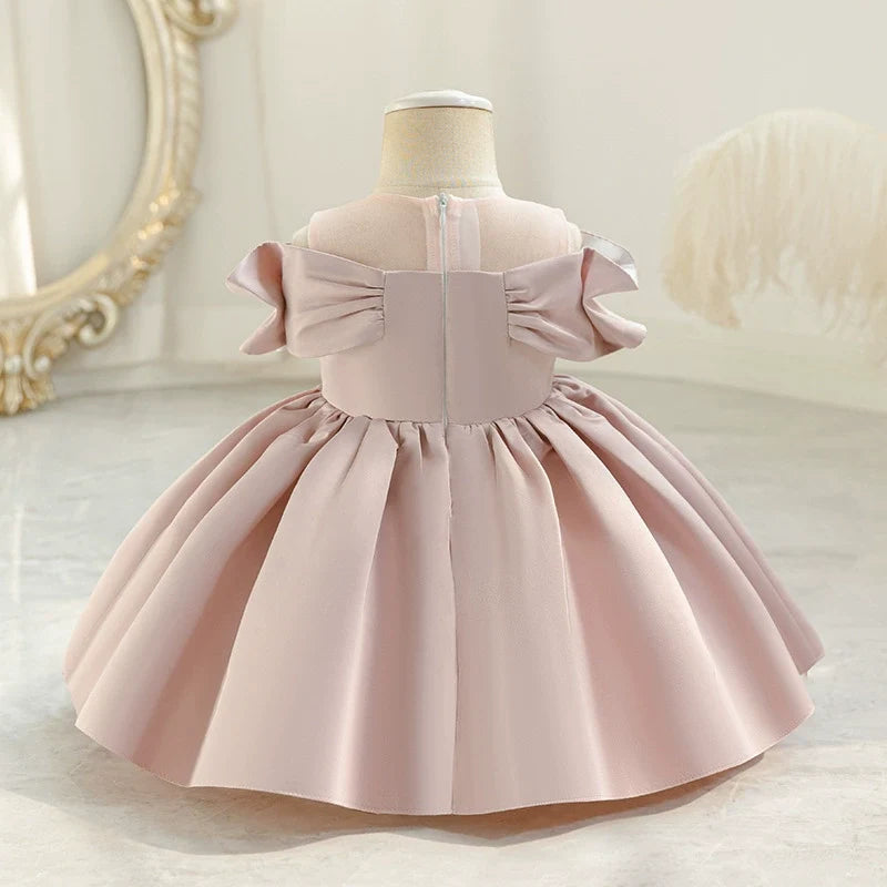 Vestido de Festa Delicado Pérolas Lacinho