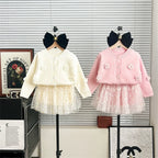 Conjunto Infantil Flores e Saia Tule