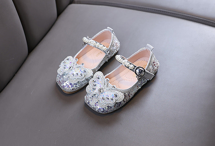 Sapato Infantil Feminino Strass Borboleta