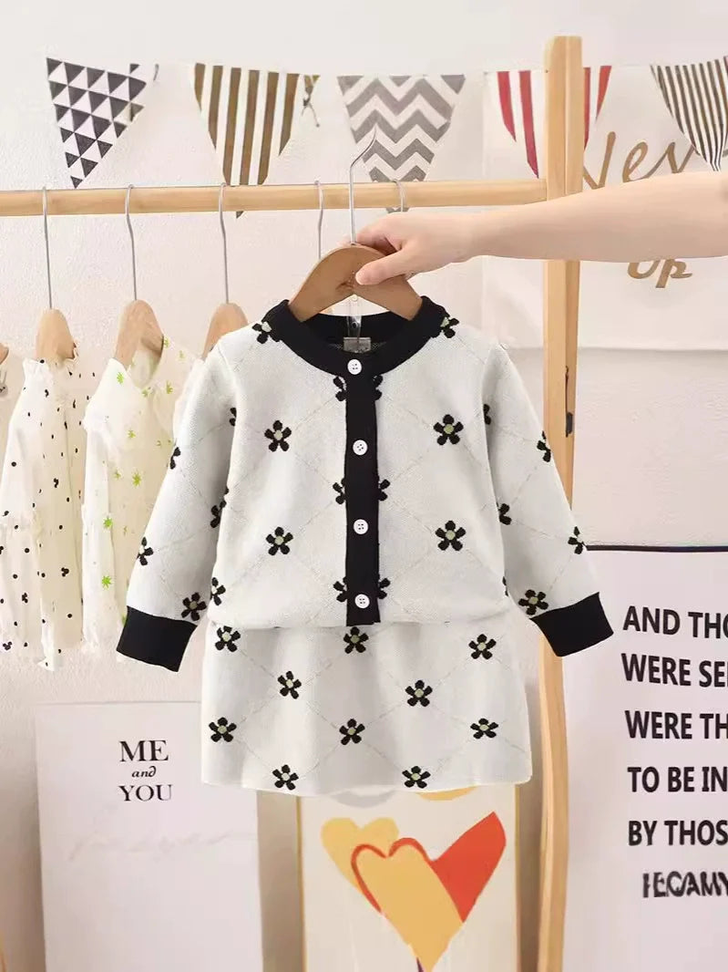 Conjunto Infantil Tricô Florzinhas