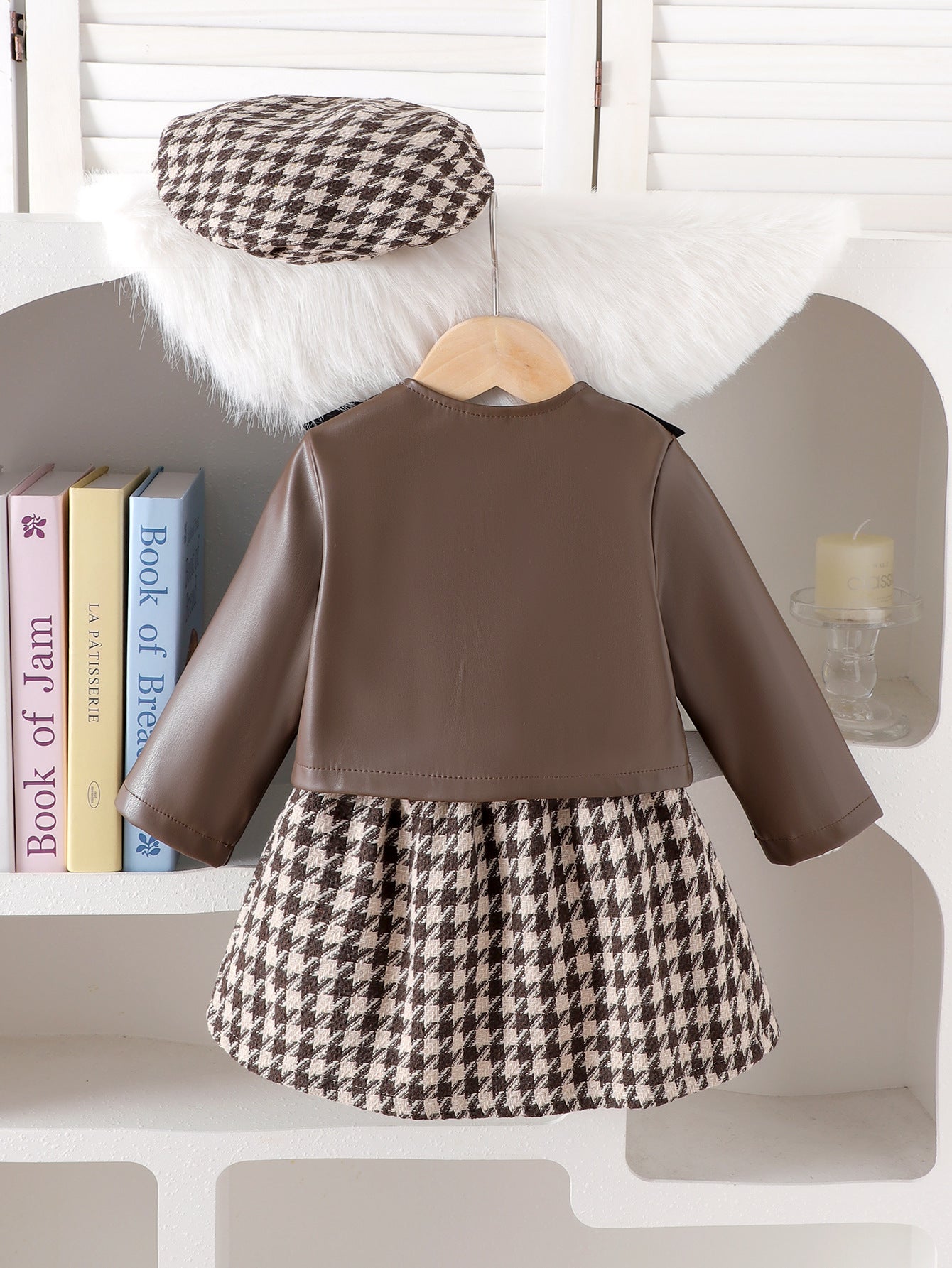 Conjunto Infantil Feminino 3 Peças Jaqueta com Sainha