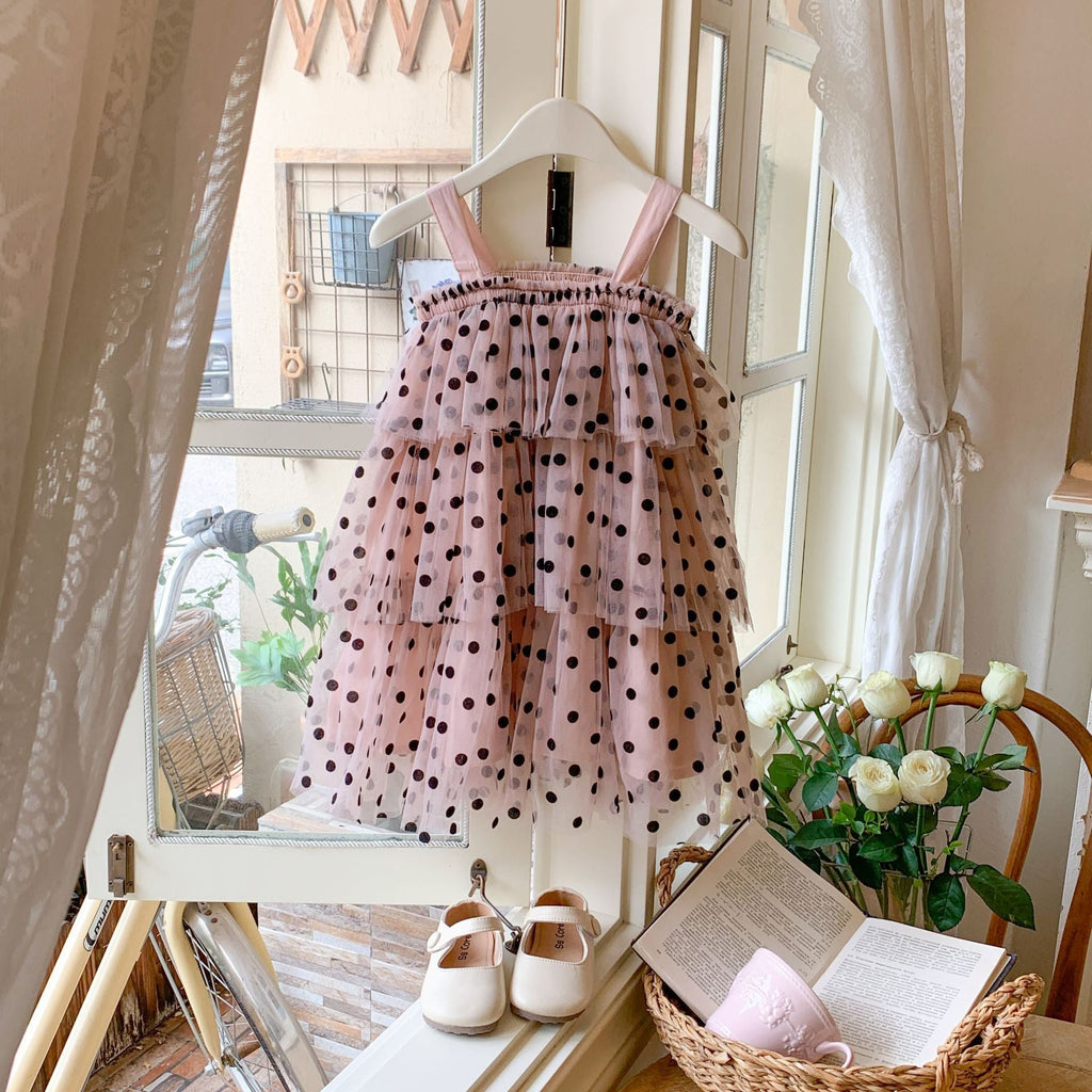 Vestido Infantil Tule Poá