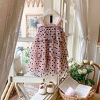 Vestido Infantil Tule Poá