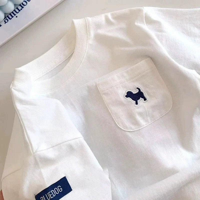 Camiseta Infantil Bolso Cachorrinho