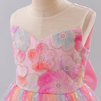 Vestido Infantil de Festa Longo Flores