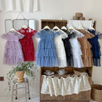 Vestido Infantil de Tule Estrelinhas