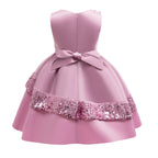 Vestido Infantil de Festa Lantejoulas Lacinho