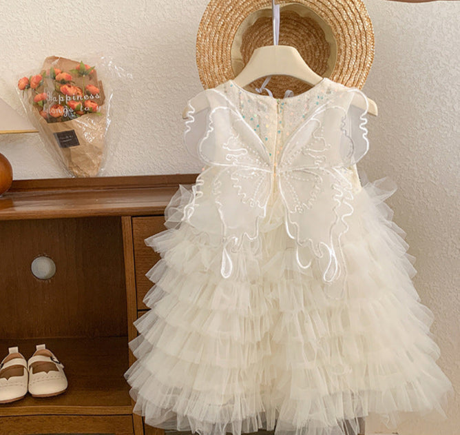 Vestido Infantil De Festa Tule Asa