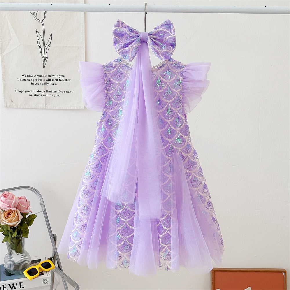 Vestido Infantil Sereia Brilhante