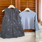 Conjunto de Inverno Azul Lacinhos