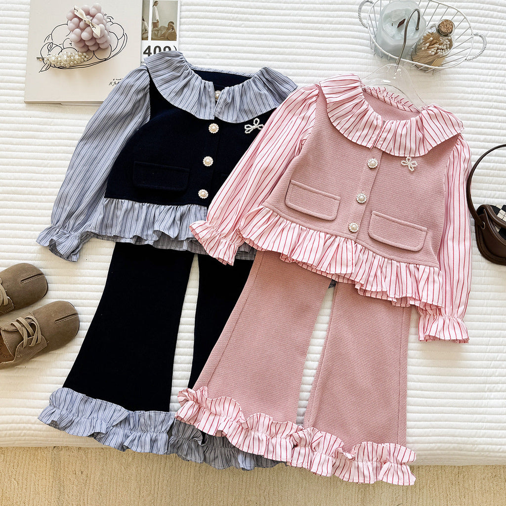 Conjunto Infantil Feminino Babadinhos Botões de Pérolas