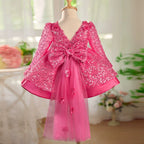 Vestido De Festa Infantil Brilhante Lacinho