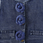 Conjunto Infantil Jeans Florzinha Lacinhos