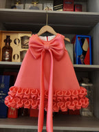 Vestido Infantil Barra Babados e Laço
