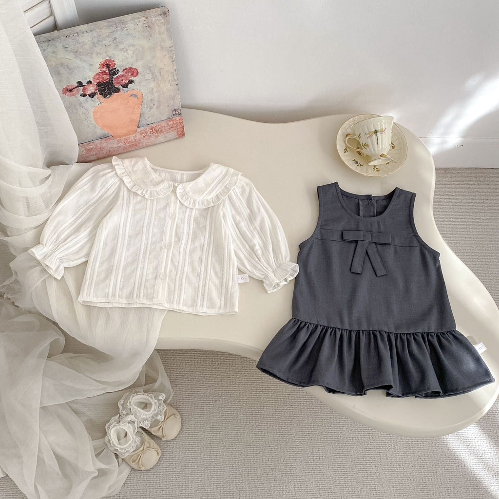 Vestido Infantil + Blusa Branca Golinha