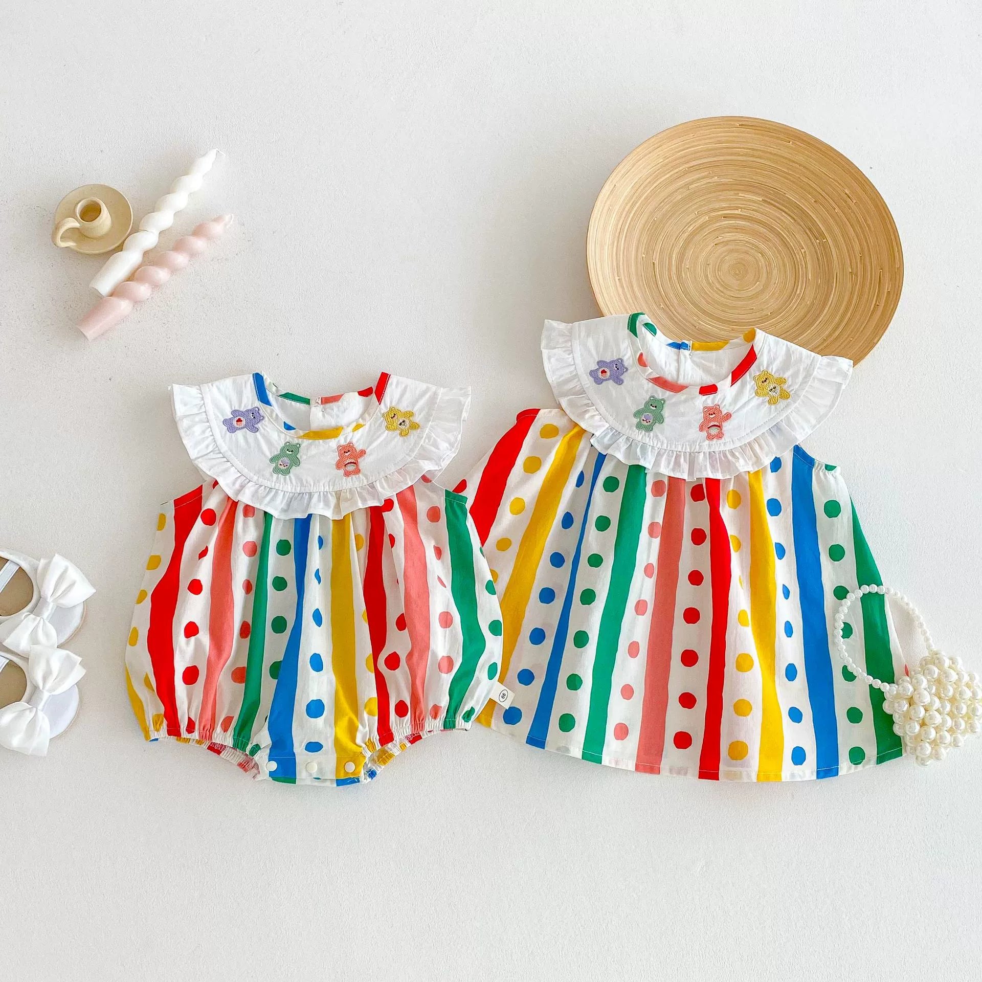 Body/Vestido Infantil Ursinhos Carinhosos