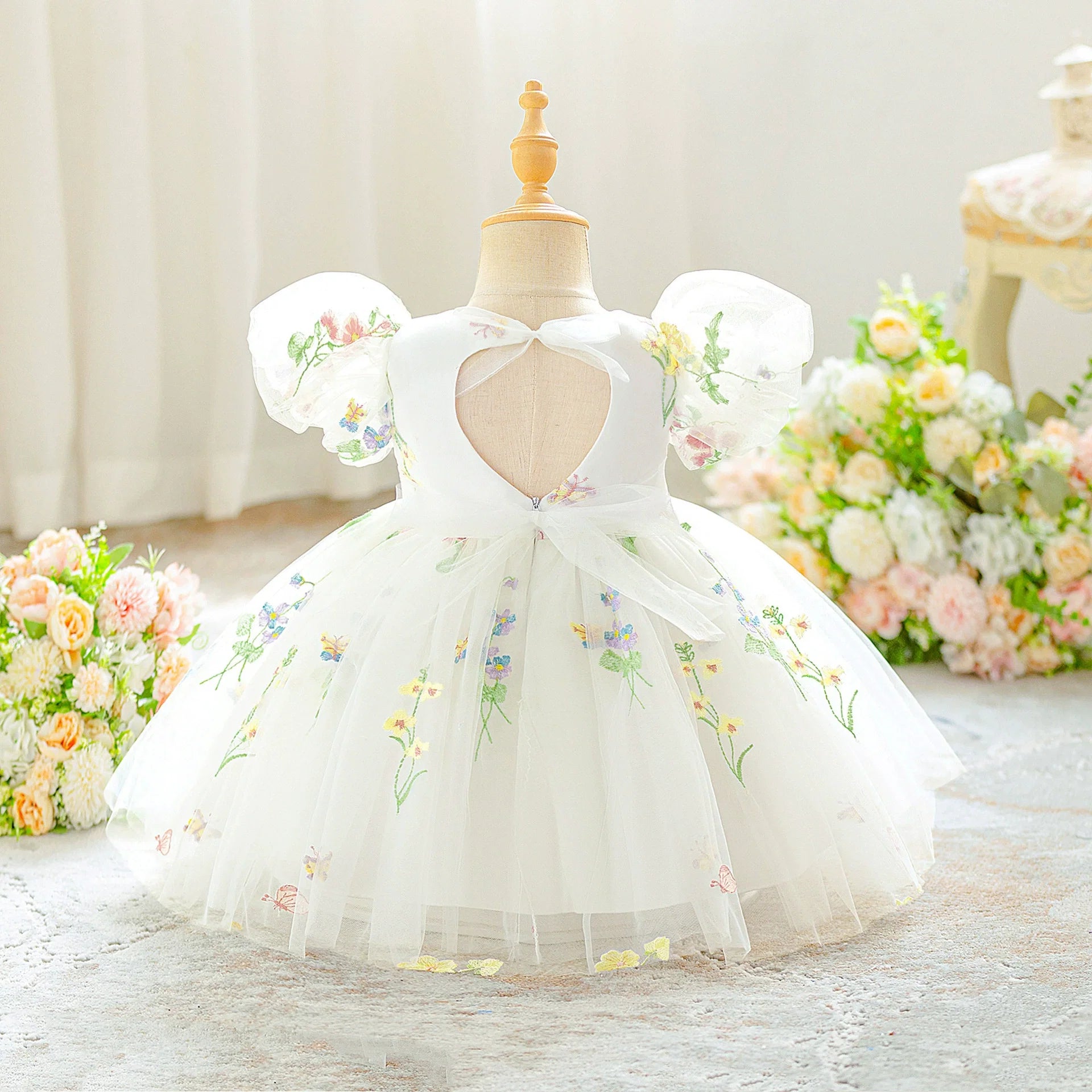 Vestido de Festa Tule Floral