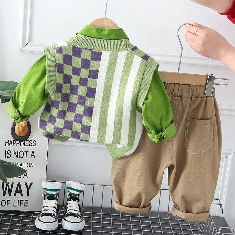 Conjunto Infantil Masculino 3 Peças com colete