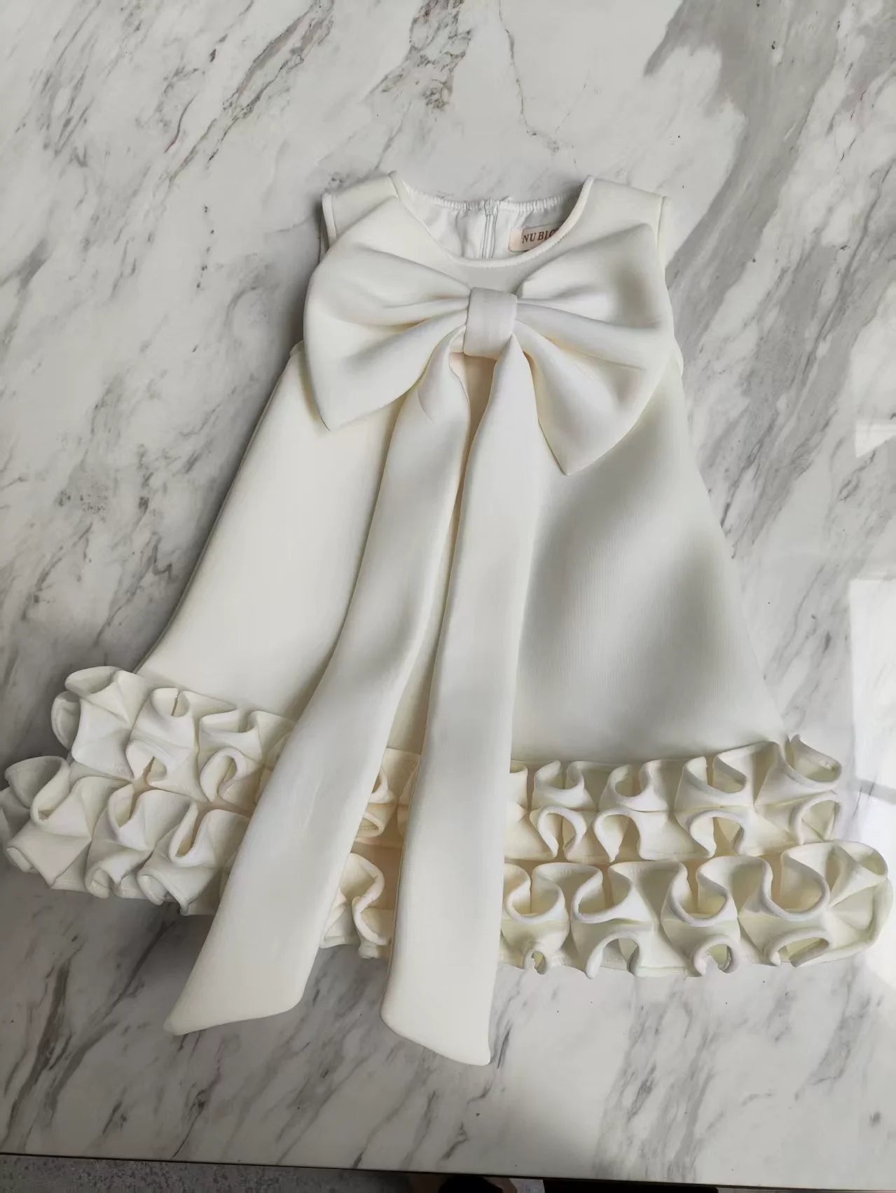 Vestido Infantil Barra Babados e Laço
