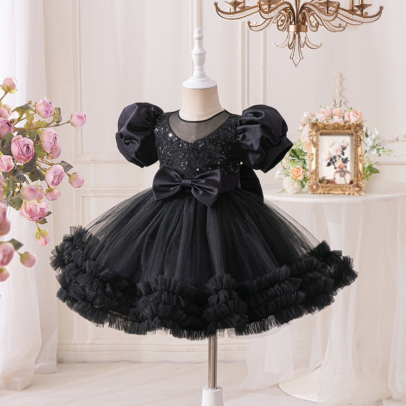 Vestido Infantil Preto Tule