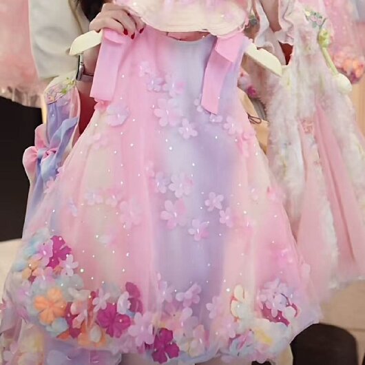 Vestido Infantil Tule Florzinhas