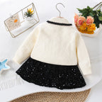 Conjunto Infantil Tricô e Brilhos