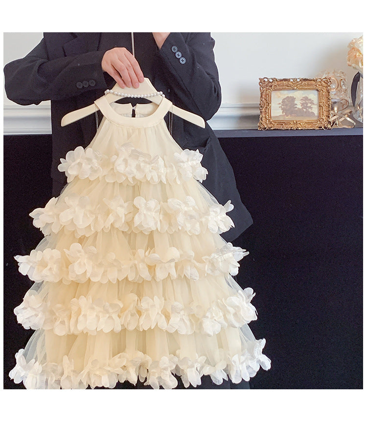 Vestido Infantil Camadas de Flores